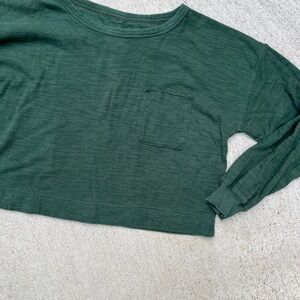 Aerie Deep Green Crew Neck Top